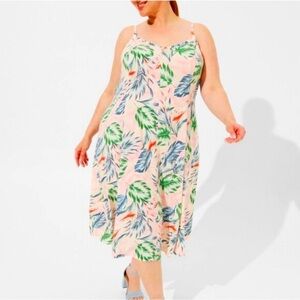 Torrid trapeze midi women’s dress in tropical print size 3